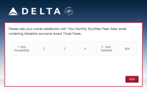New Delta Air Lines SkyMiles survey for 250 SkyMiles - how would you vote (11)