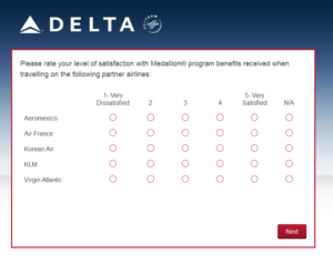 New Delta Air Lines SkyMiles survey for 250 SkyMiles - how would you vote (17)