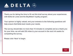 New Delta Air Lines SkyMiles survey for 250 SkyMiles - how would you vote (2)