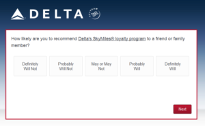 New Delta Air Lines SkyMiles survey for 250 SkyMiles - how would you vote (4)