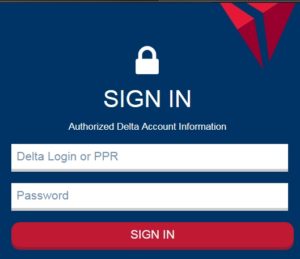 a login screen with a blue and red background