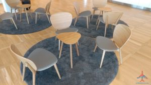 a group of chairs in a circle