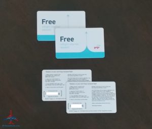 a group of business cards on a table