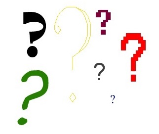 several different colored question marks