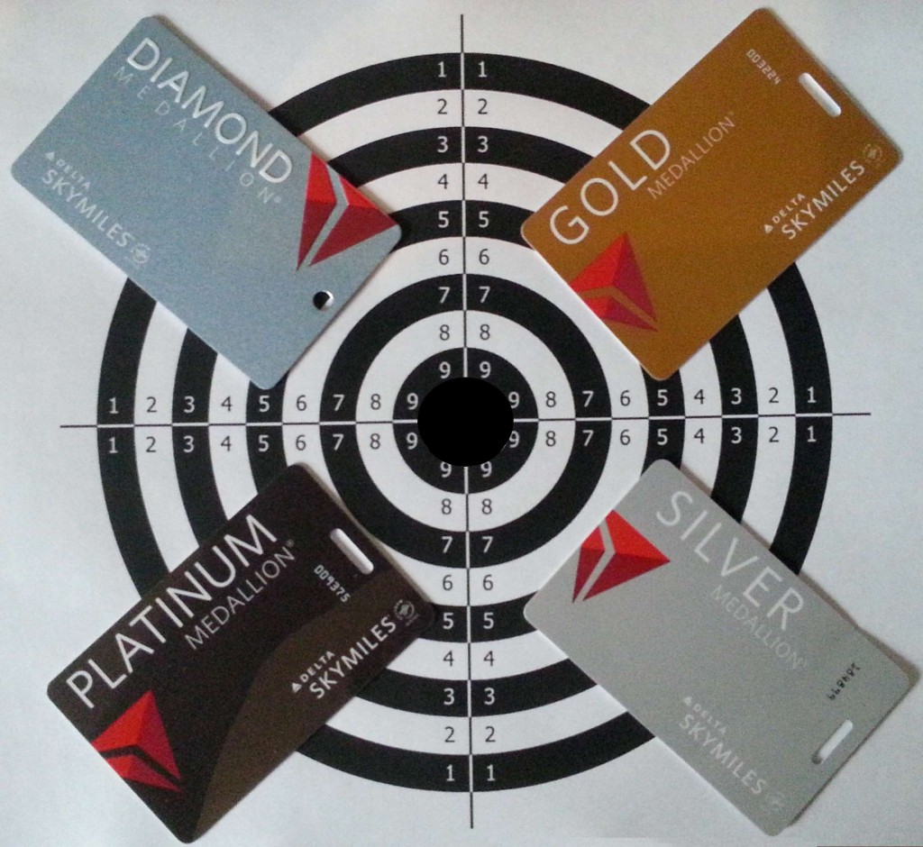 a group of cards on a target