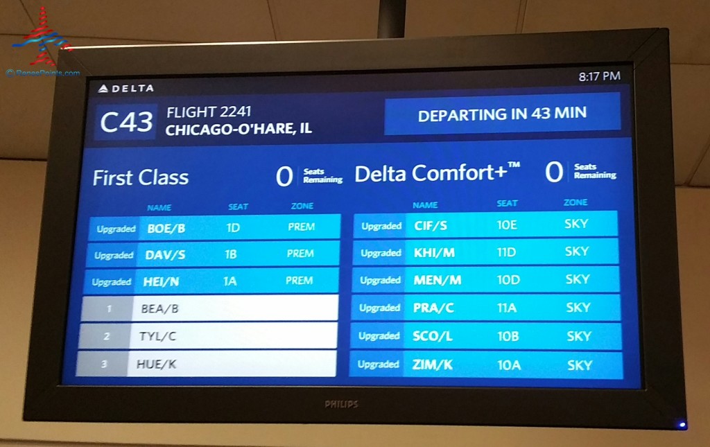 Delta Air Lines gate information display screen (GIDS)