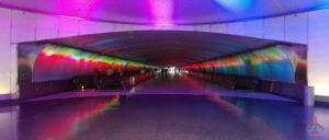 a colorful lights in a tunnel