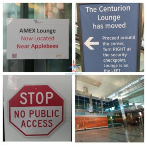 a collage of signs