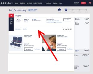 a screenshot of a flight website