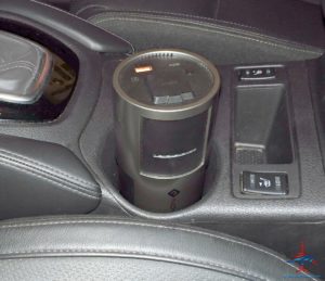 a cup holder in a car