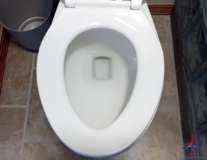 a toilet with water in it