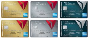Delta Gold, Delta Platinum, and Delta Reserve personal and business American Express cards.