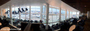 A view of the Delta Sky Club in terminal A/B at Seattle SeaTac Airport in Washington.