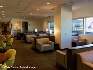 A small sitting room is seen inside The CLUB at SJC airport lounge at Norman Y. Mineta San Jose International Airport in San Jose, California.