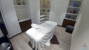 a massage table in a room