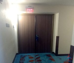 a door with a exit sign
