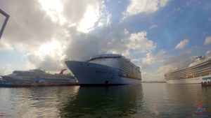 a large cruise ship in the water