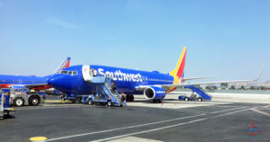 Passengers board a Southwest 737 at Hollywood Burbank Bob Hope Airport (BUR) in Burbank, California.
