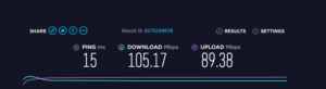 A speed test of the free WiFi internet at the Delta Sky Club Austin airport lounge at Austin-Bergstrom International Airport (AUS) in Austin, Texas. Photo © Chris Carley / PointsLounge