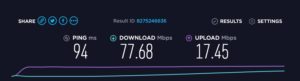 A speed test of the free WiFi internet with Tunnel Bear VPN activated at the Delta Sky Club Austin airport lounge at Austin-Bergstrom International Airport (AUS) in Austin, Texas. Photo © Chris Carley / PointsLounge