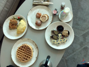 Room service breakfast at Delano Las Vegas, which is included in Amex FHR breakfast credit.