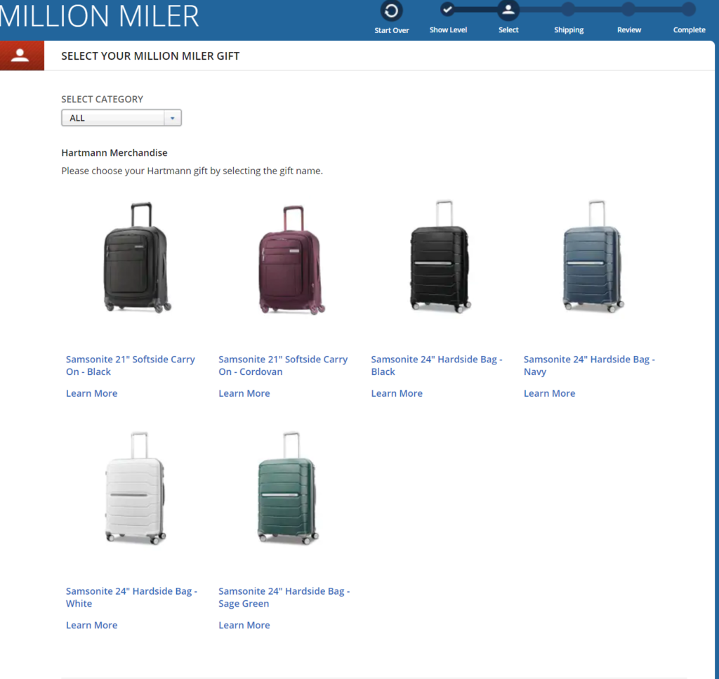 Delta Million Miler gifts