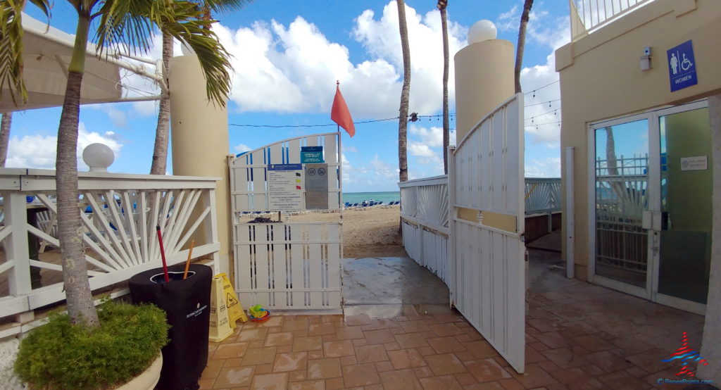 a gate to a beach