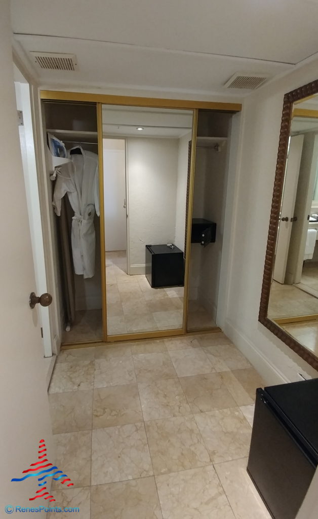 a closet door with a mirror
