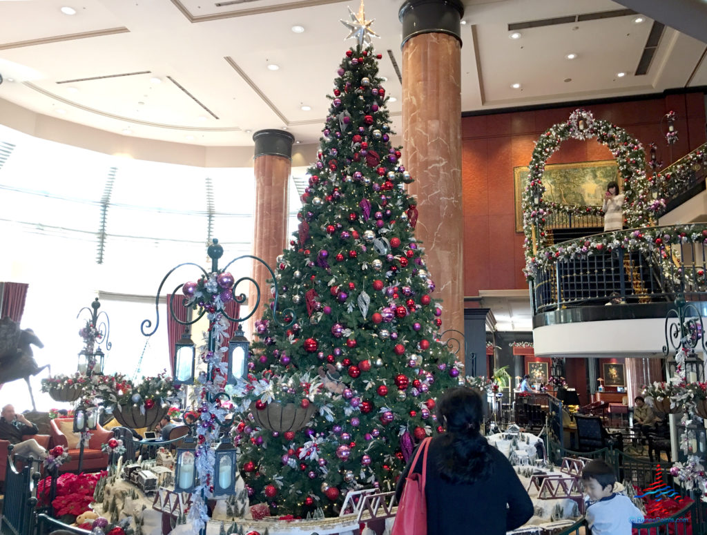 Christmas tree and holiday decorations at the Westin Hotel Tokyo.