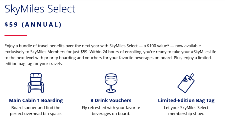 Delta SkyMiles Select details.