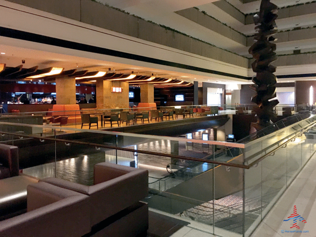 A lobby bar is seen at the Hyatt Regency O'Hare Chicago airport hotel in Rosemont, Illinois.