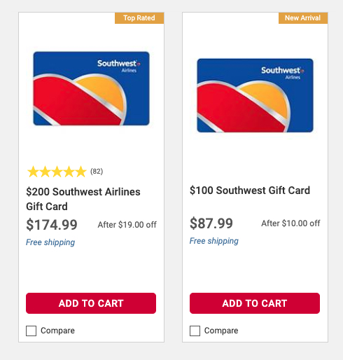 Delta And Southwest Gift Cards On Sale Renes Points