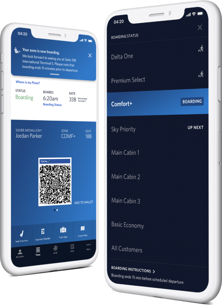 Delta virtual queuing on the Fly Delta app.