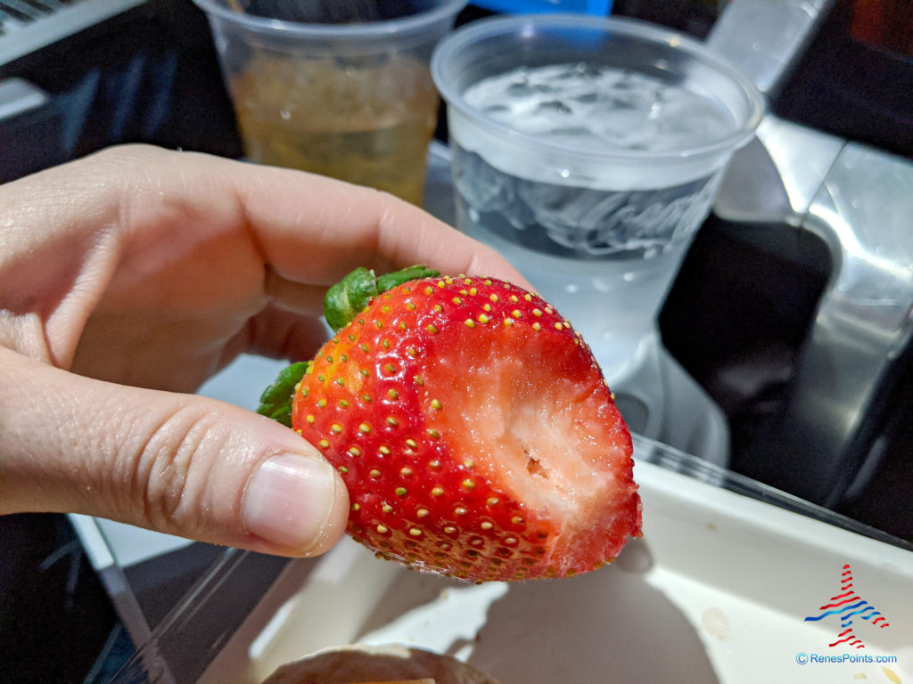 The strawberry from the Delta Air Lines Flight Fuel Protein Box premium snack.
