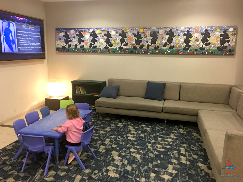 The kids area inside the lobby is seen at the Holiday Inn & Suites Anaheim hotel near Disneyland in Anaheim, California.