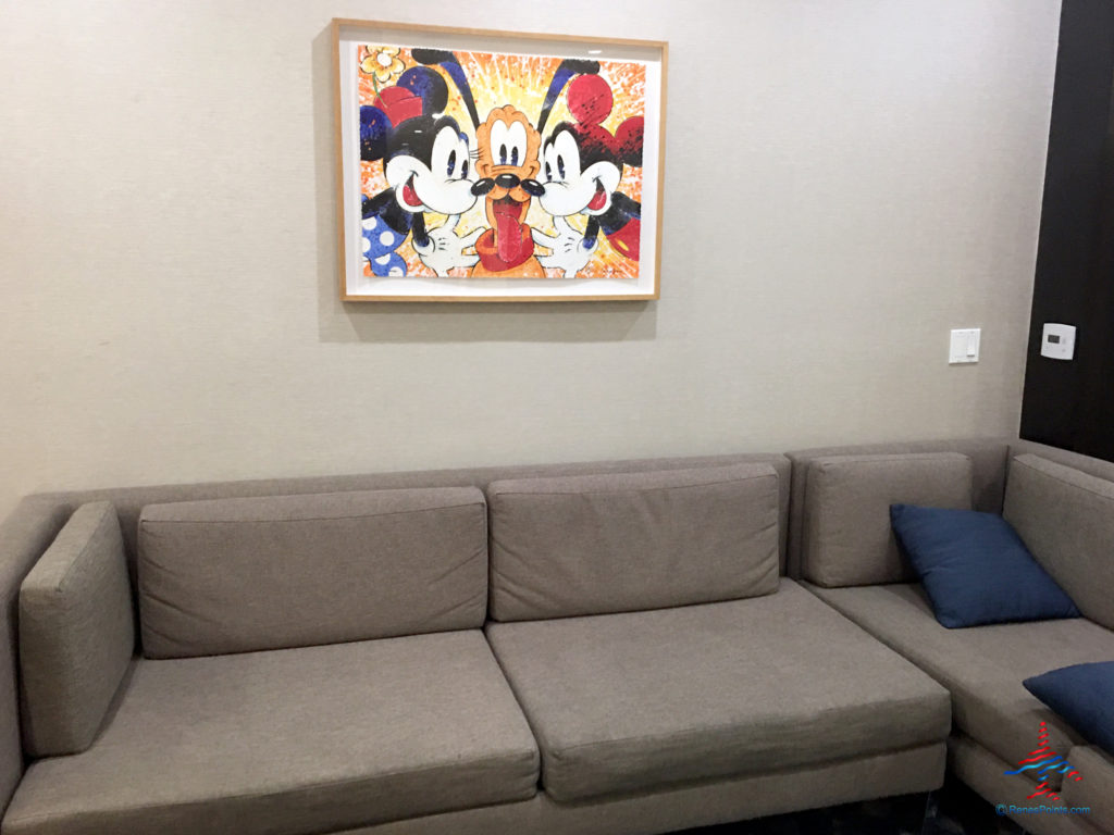 The lobby is seen at the Holiday Inn & Suites Anaheim hotel near Disneyland in Anaheim, California.