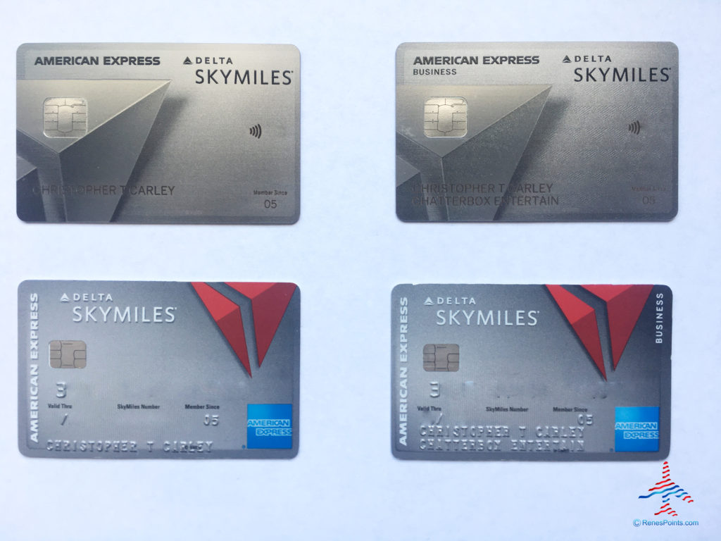 Delta Platinum American Express metal and plastic cards.