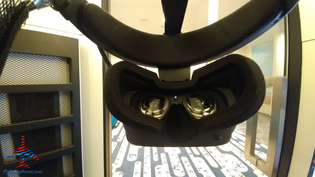 a virtual reality goggles from a wall