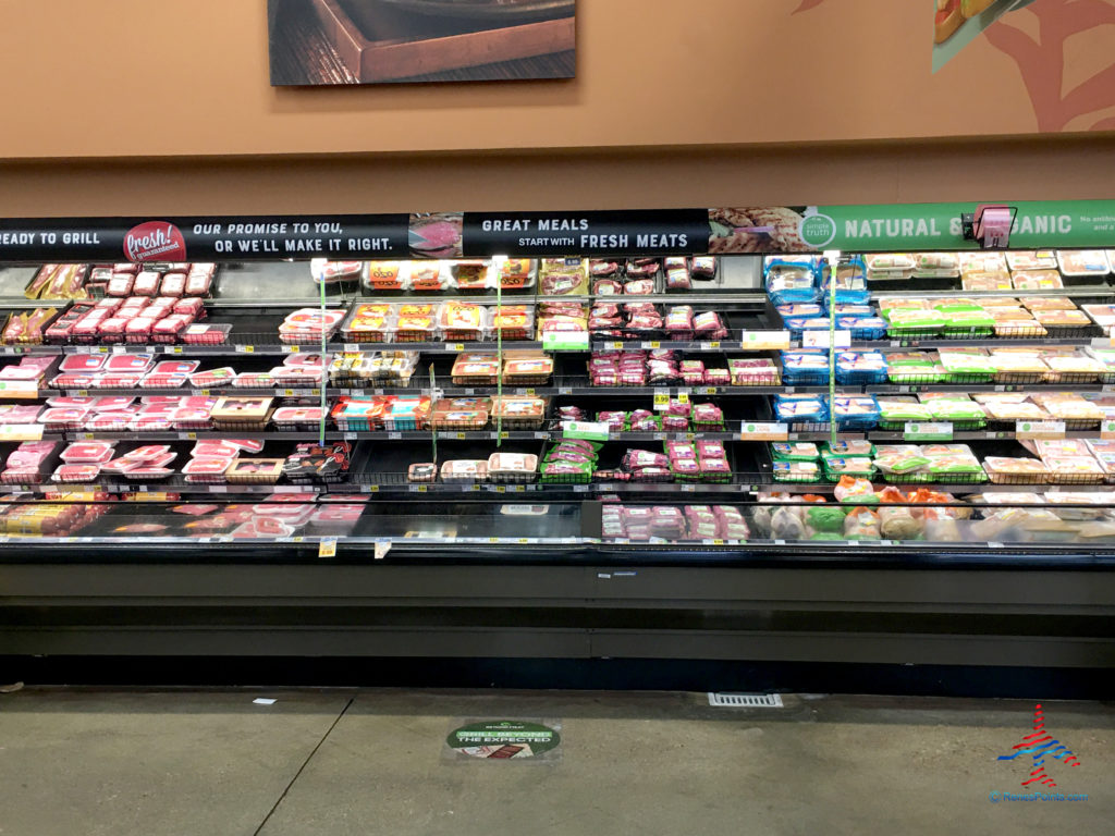 The meat aisle at a Ralphs grocery store supermarket in Southern California.