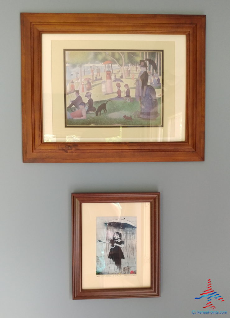 framed pictures on a wall