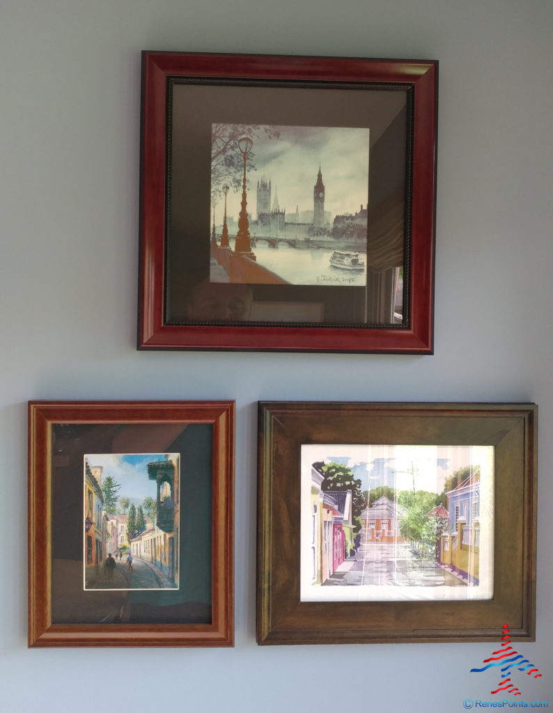 a framed pictures on a wall