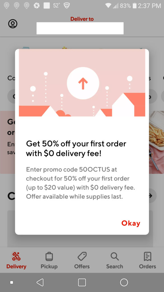 Save 50% on your first DoorDash order.