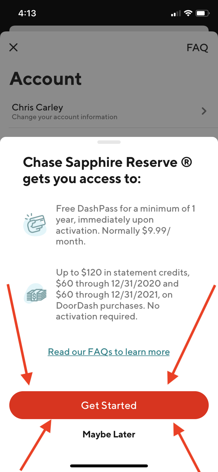 Chase Sapphire Reserve Doordash Benefits Get Started Renes Points