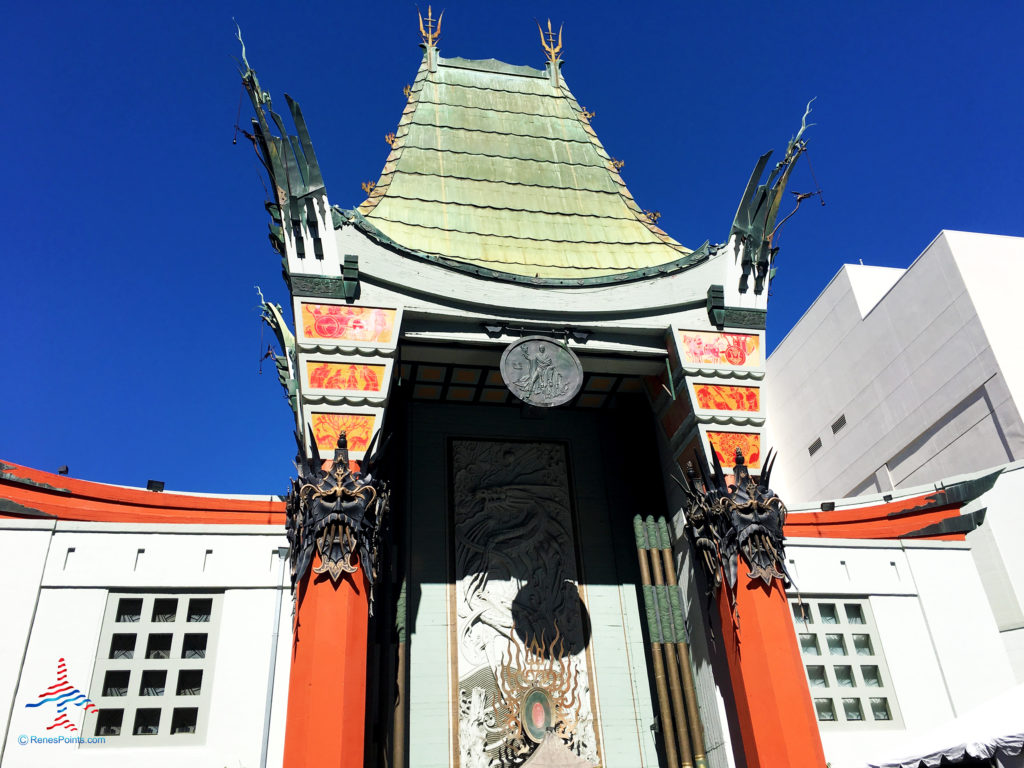 TCL Chinese Theatre at Hollywood and Highland in Los Angeles, California. The iconic movie palace has also been known as Grauman's Chinese Theatre and Mann's Chinese Theatre.