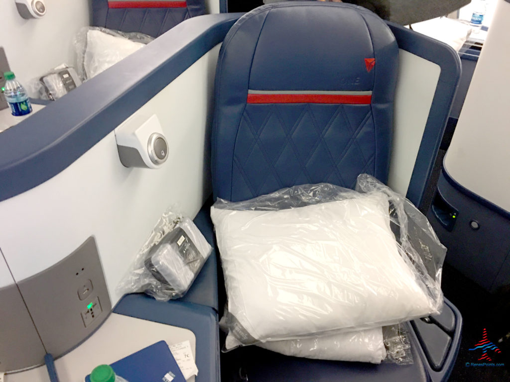 Delta One seat in an Airbus A330 aircraft.
