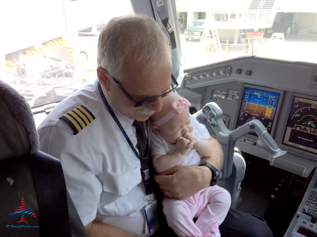 Baby Carley on her first flight, an LAX to SAN trip aboard Delta Connection SkyWest.