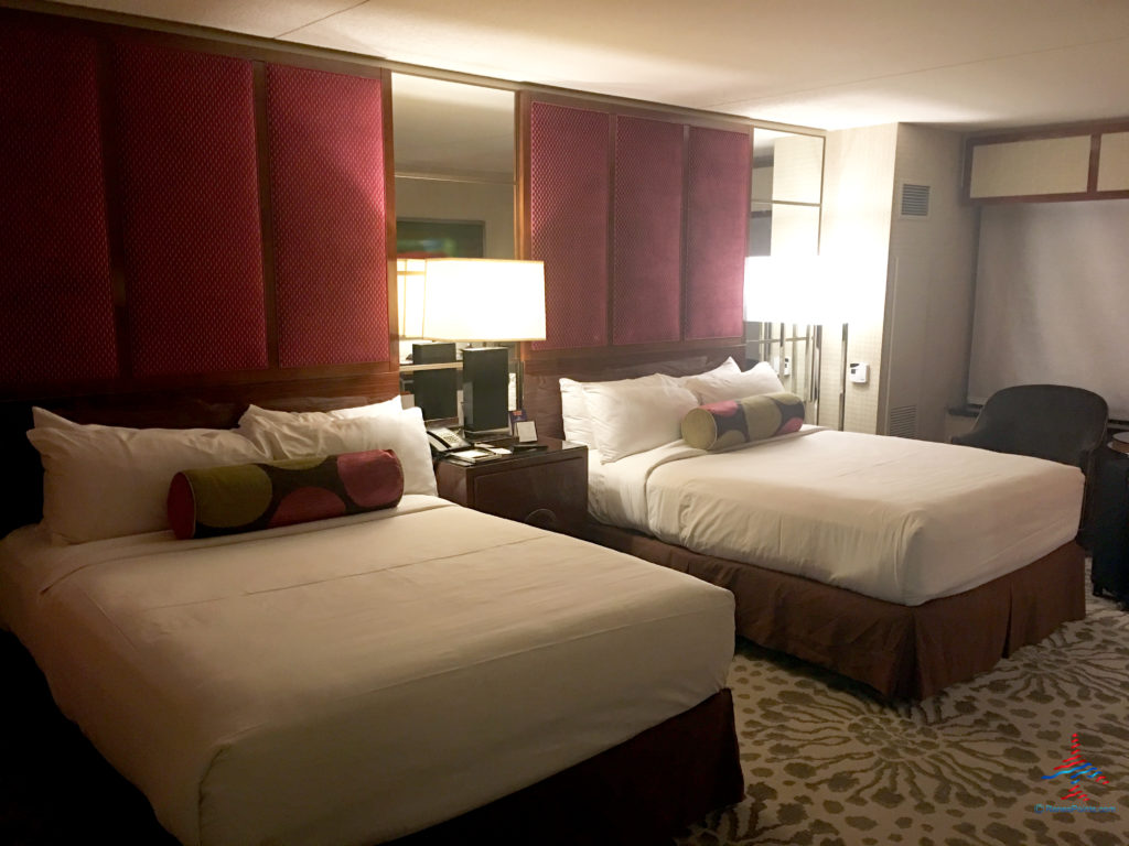 A room with two beds at the MGM Grand (an MGM Resorts property) on the Las Vegas Strip in Paradise, Nevada. World of Hyatt credit card members can redeem their annual free night to stay at several Las Vegas properties, including the MGM Grand.