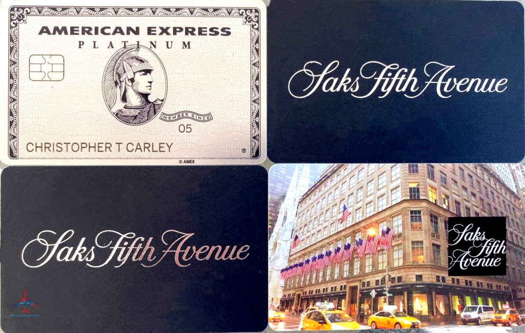 A Platinum Card® from American Express and Saks gift cards.