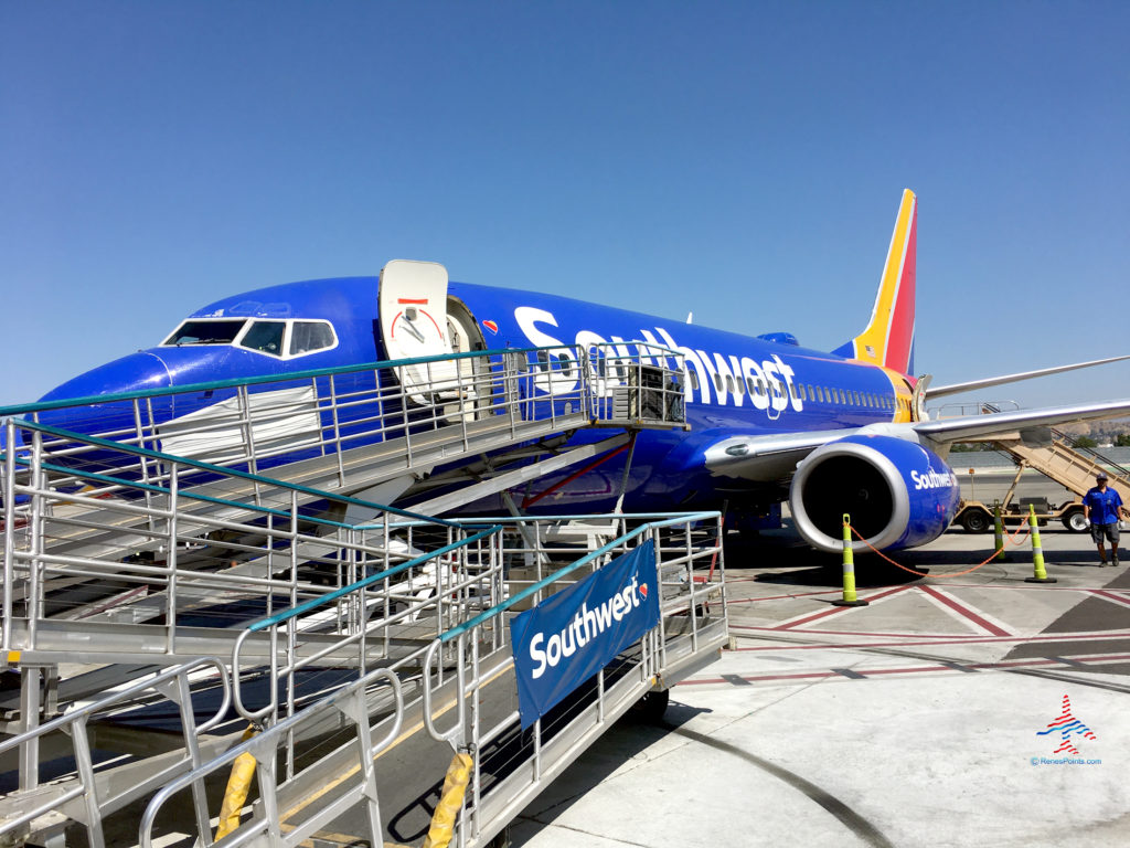 A Southwest Airlines Boeing 737 prepares for a flight at Hollywood-Burbank Airport (BUR), also known as Bob Hope International Airport in Burbank, California.