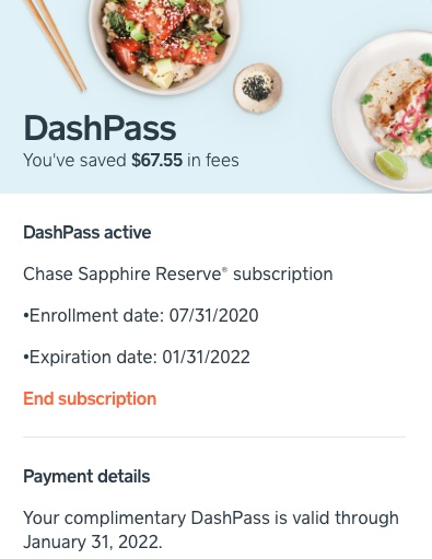 Chase DoorDash Benefits: eligible cardholders receive complimentary subscriptions to DashPass. My free membership was extended by at six months!